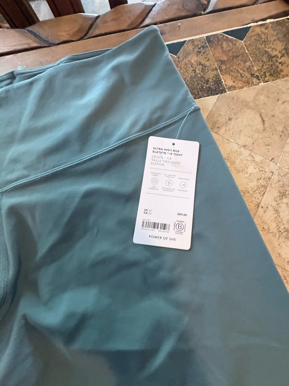 NWT Athleta Ultra High Rise Elation 7/8 Leggings 2X Sage Green - Picture 8 of 9